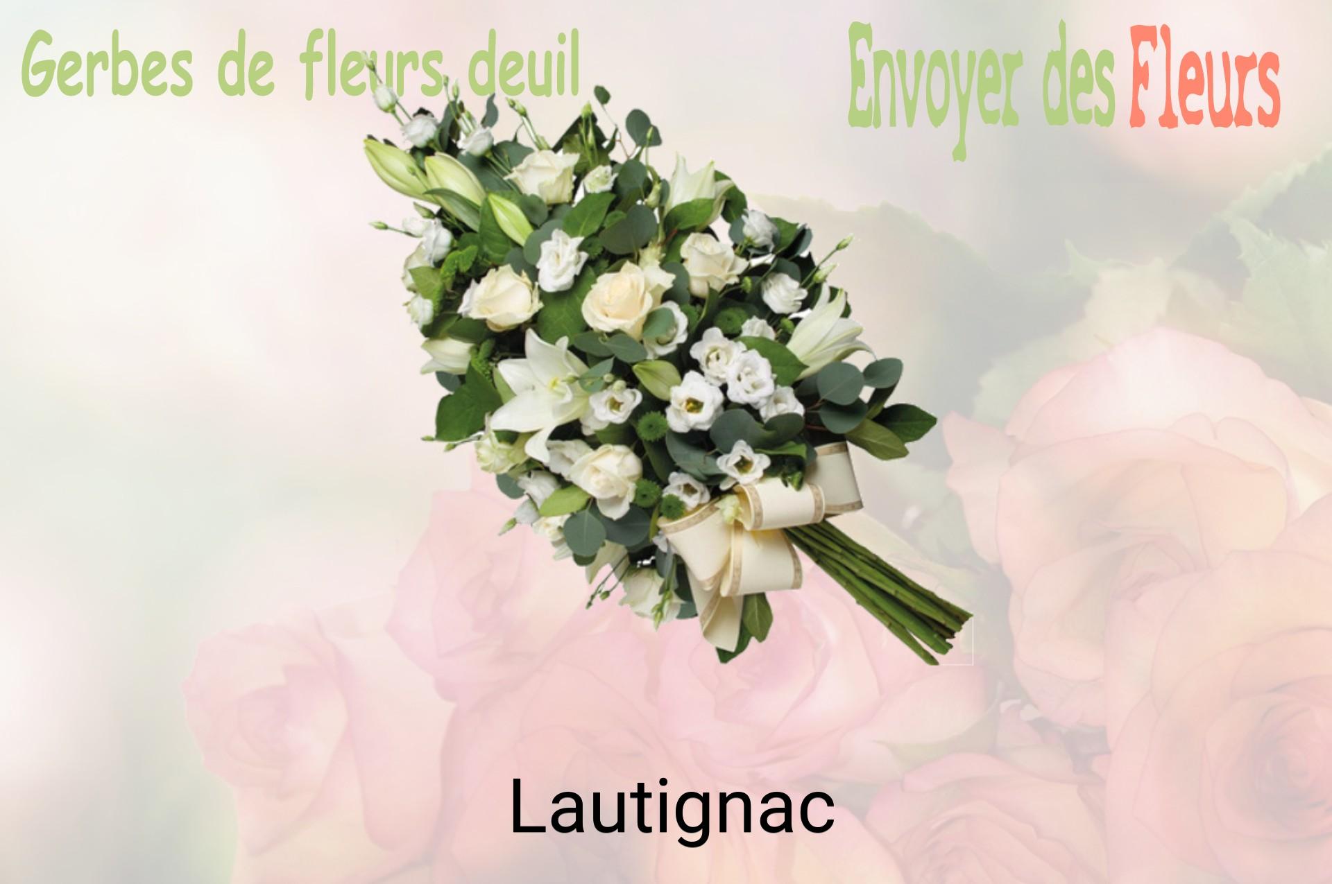 Gerbe de fleurs de deuil livrée à Lautignac